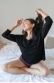 T-Shirt manches 3/4 Akshyata Noir