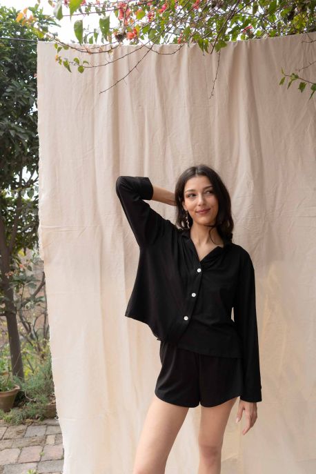 Chemise manches longues Mérope Noir
