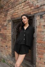 Chemise manches longues Mérope Noir