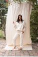 Pantalon jogging Alya Ivoire Côtelé