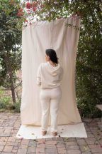 Pantalon jogging Alya Ivoire Côtelé