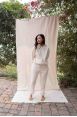 Pantalon jogging Alya Ivoire Côtelé