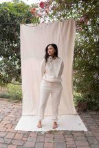 Pantalon jogging Alya Ivoire Côtelé