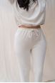 Pantalon jogging Alya Ivoire Côtelé