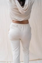 Pantalon jogging Alya Ivoire Côtelé