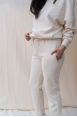 Pantalon jogging Alya Ivoire Côtelé