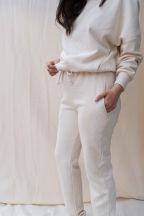 Pantalon jogging Alya Ivoire Côtelé