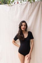 Body manches courtes Laetitia Noir