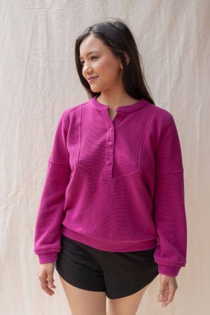 Sweat Isaia Pivoine Côtelé