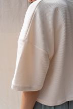 T-Shirt Louise Ivoire côtelé