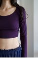 Crop-top manches longues Joya Aubergine