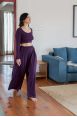 Crop-top manches longues Joya Aubergine