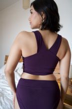 Crop top brassière Sukino Aubergine