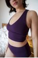 Crop top brassière Sukino Aubergine