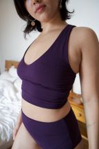 Crop top brassière Sukino Aubergine