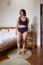 Culotte taille haute Nam Aubergine
