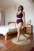 Culotte taille haute Nam Aubergine