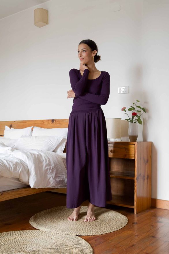 Pantalon Booh 7/8 Aubergine
