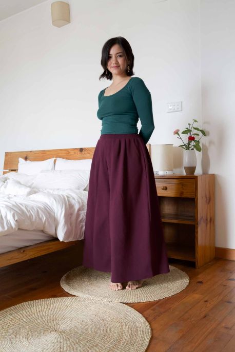 Pantalon Booh 7/8 Burgundy côtelé