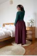 Pantalon Booh 7/8 Burgundy côtelé