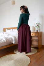 Pantalon Booh 7/8 Burgundy côtelé