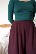 Pantalon Booh 7/8 Burgundy côtelé