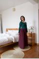 Pantalon Booh 7/8 Burgundy côtelé