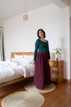Pantalon Booh 7/8 Burgundy côtelé