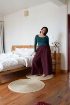 Pantalon Booh 7/8 Burgundy côtelé