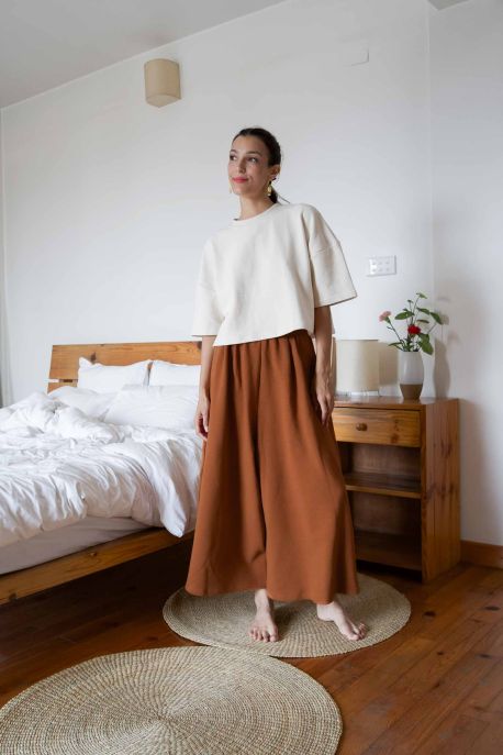 Pantalon Booh 7/8 Okre côtelé