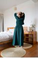 Pantalon Booh 7/8 Emerald côtelé