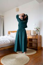 Pantalon Booh 7/8 Emerald côtelé