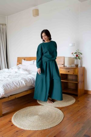 Pantalon Booh 7/8 Emerald côtelé