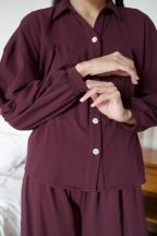 Chemise manches longues Andrea Burgundy