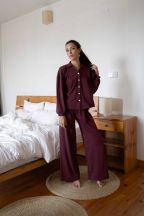Chemise manches longues Andrea Burgundy