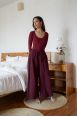 Pantalon jogging large Charlotte Burgundy Côtelé