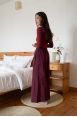 Pantalon jogging large Charlotte Burgundy Côtelé