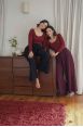 Pantalon jogging large Charlotte Burgundy Côtelé