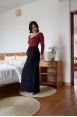 Pantalon jogging large Charlotte Noir Côtelé