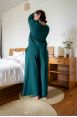 Pantalon jogging large Charlotte Emerald Côtelé