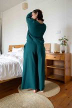 Pantalon jogging large Charlotte Emerald Côtelé