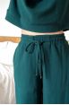 Pantalon jogging large Charlotte Emerald Côtelé