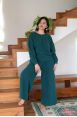 Pantalon jogging large Charlotte Emerald Côtelé