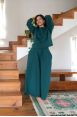 Pantalon jogging large Charlotte Emerald Côtelé