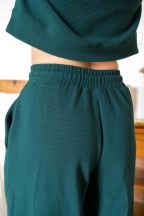 Pantalon jogging large Charlotte Emerald Côtelé