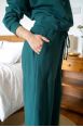 Pantalon jogging large Charlotte Emerald Côtelé