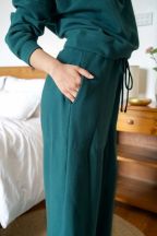 Pantalon jogging large Charlotte Emerald Côtelé