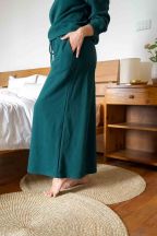 Pantalon jogging large Charlotte Emerald Côtelé