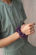 Chouchou élastique coton bio upcyclé Muùne Aubergine