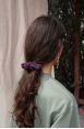 Chouchou élastique coton bio upcyclé Muùne Aubergine